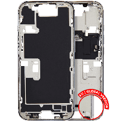 Mid Frame Housing W/ Small Parts For I Phone 16 Pro (Eu / Global Version) (Used Oem Pull: Grade B) (White Titanium)