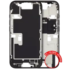 Mid Frame Housing W/ Small Parts For I Phone 16 Pro (Eu / Global Version) (Used Oem Pull: Grade C) (Black Titanium)