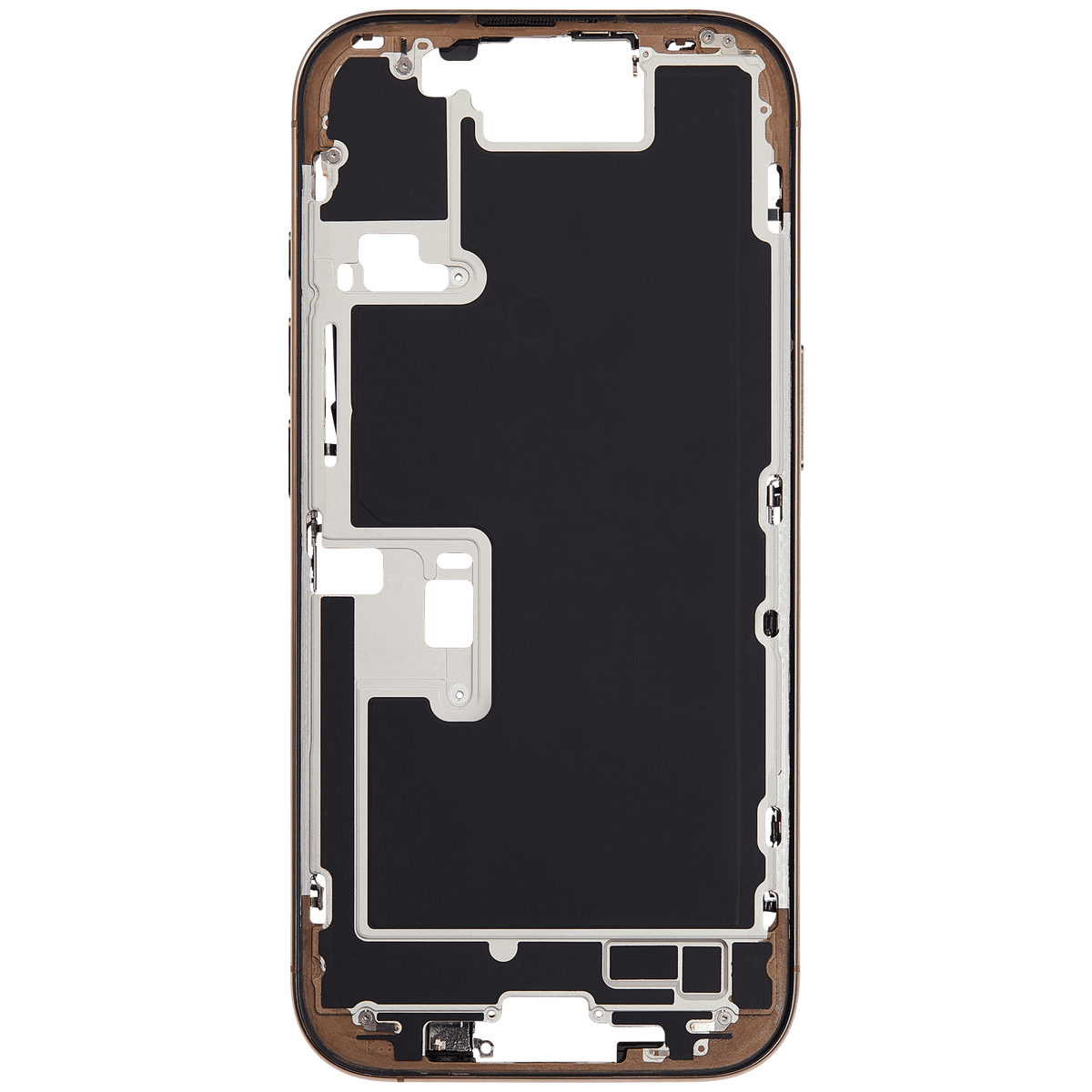 Mid Frame Housing W/ Small Parts For I Phone 16 Pro (Eu / Global Version) (Used Oem Pull: Grade C) (Desert Titanium)