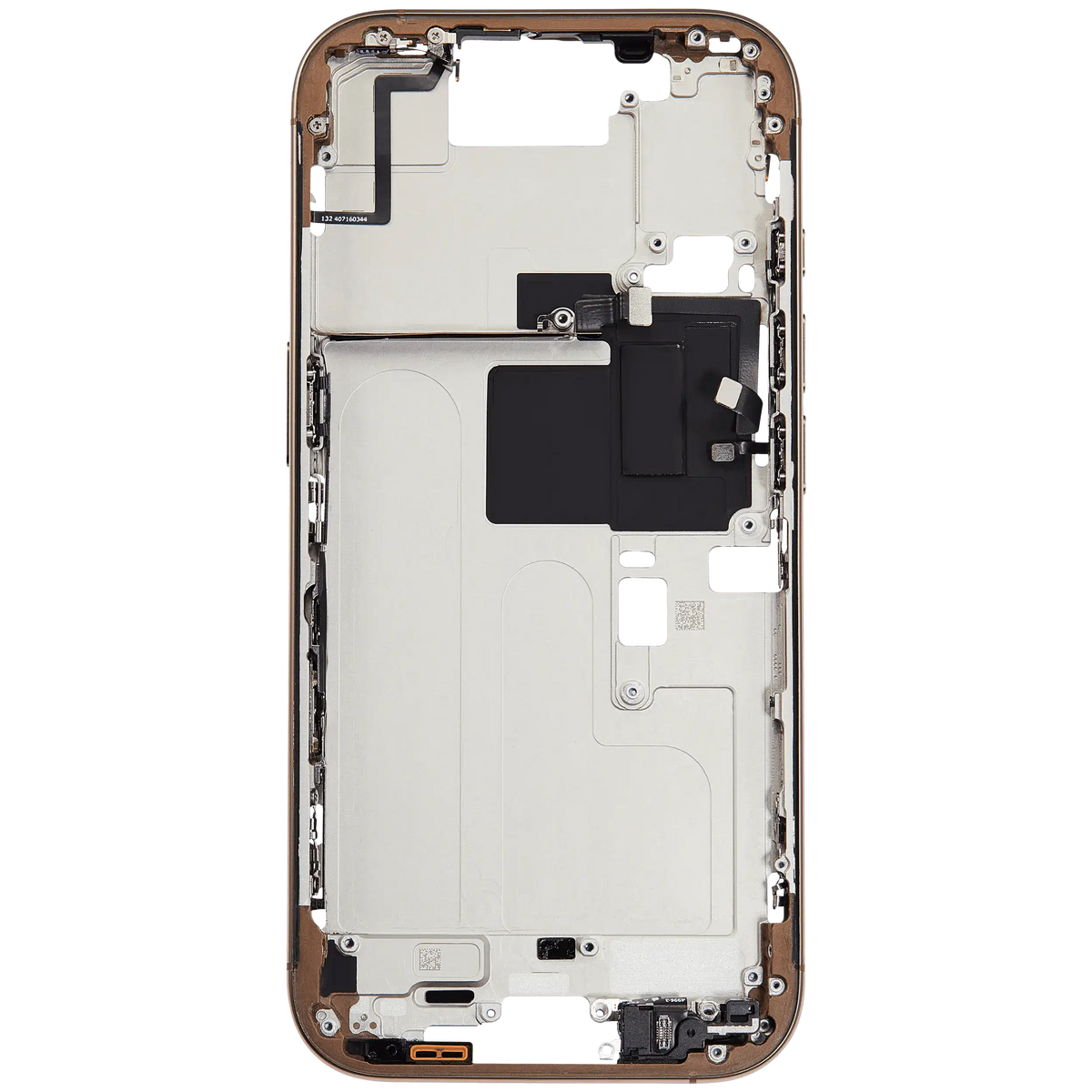 Mid Frame Housing W/ Small Parts For I Phone 16 Pro (Eu / Global Version) (Used Oem Pull: Grade C) (Desert Titanium)
