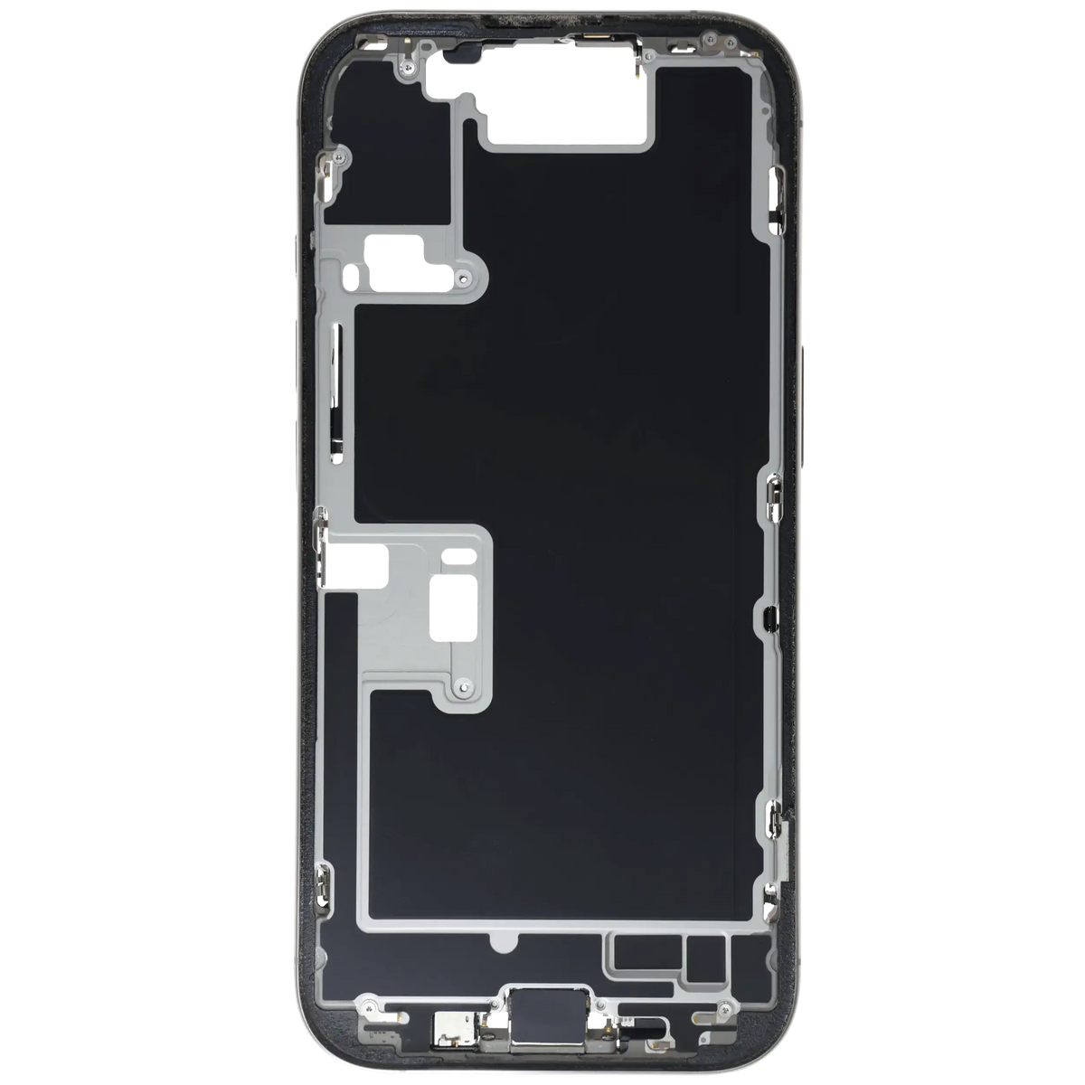 Mid Frame Housing W/ Small Parts For I Phone 16 Pro (Eu / Global Version) (Used Oem Pull: Grade C) (Natural Titanium)