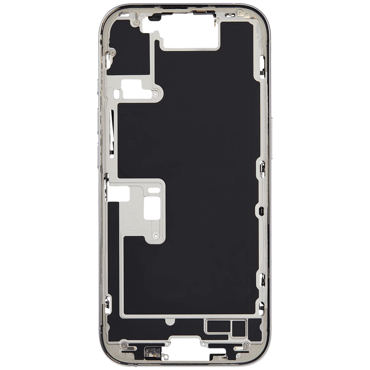 Mid Frame Housing W/ Small Parts For I Phone 16 Pro (Eu / Global Version) (Used Oem Pull: Grade C) (White Titanium)