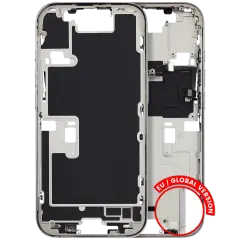 Mid Frame Housing W/ Small Parts For I Phone 16 Pro (Eu / Global Version) (Used Oem Pull: Grade C) (White Titanium)