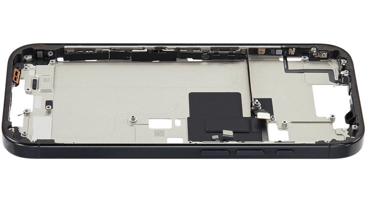Mid Frame Housing W/ Small Parts For I Phone 16 Pro (Us Version) (Used Oem Pull: Grade A) (Black Titanium)