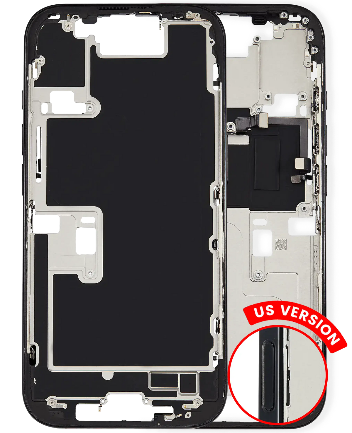 Mid Frame Housing W/ Small Parts For I Phone 16 Pro (Us Version) (Used Oem Pull: Grade A) (Black Titanium)