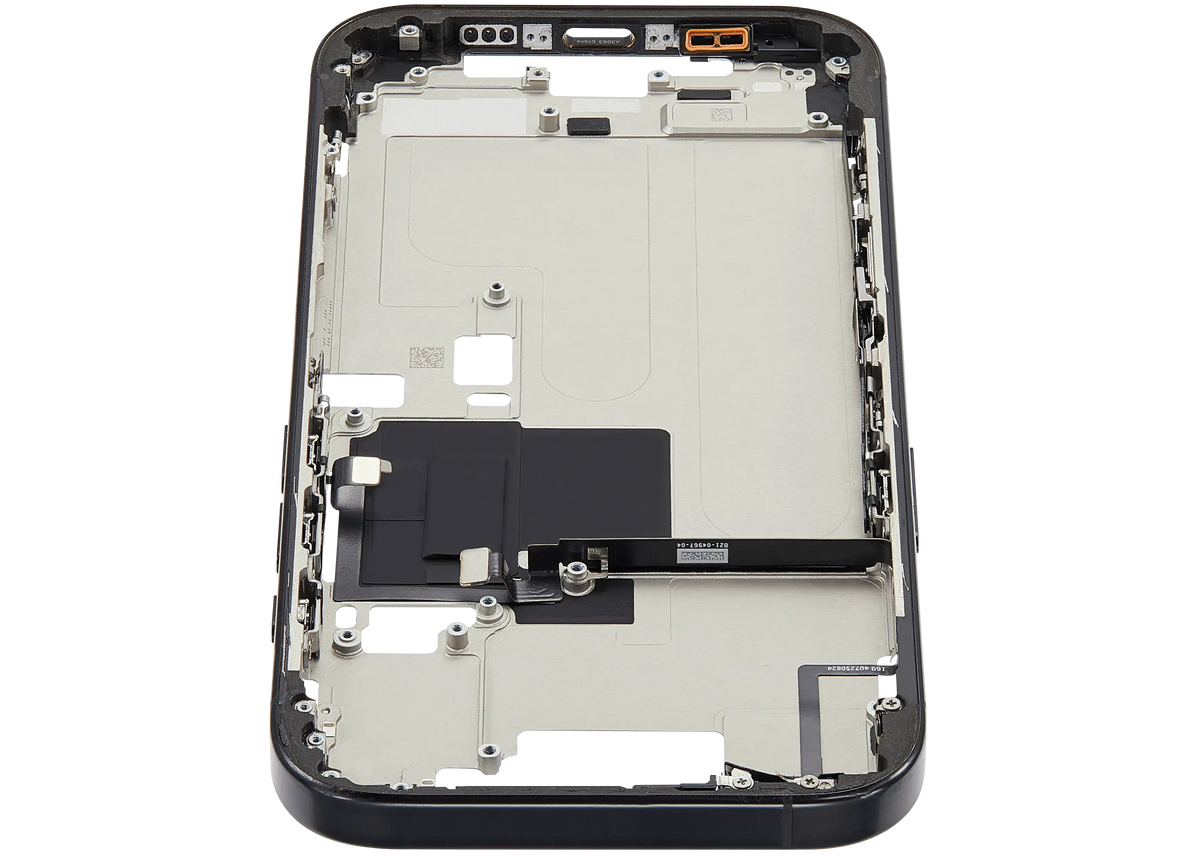 Mid Frame Housing W/ Small Parts For I Phone 16 Pro (Us Version) (Used Oem Pull: Grade A) (Black Titanium)
