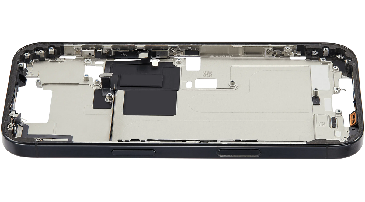 Mid Frame Housing W/ Small Parts For I Phone 16 Pro (Us Version) (Used Oem Pull: Grade A) (Black Titanium)