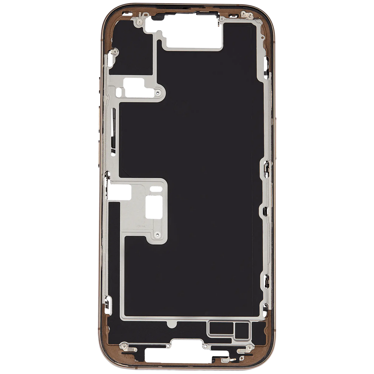 Mid Frame Housing W/ Small Parts For I Phone 16 Pro (Us Version) (Used Oem Pull: Grade A) (Desert Titanium)
