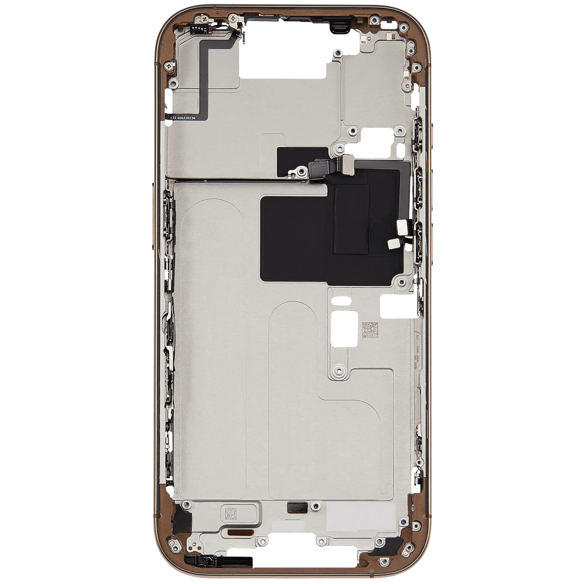 Mid Frame Housing W/ Small Parts For I Phone 16 Pro (Us Version) (Used Oem Pull: Grade A) (Desert Titanium)