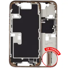 Mid Frame Housing W/ Small Parts For I Phone 16 Pro (Us Version) (Used Oem Pull: Grade A) (Desert Titanium)