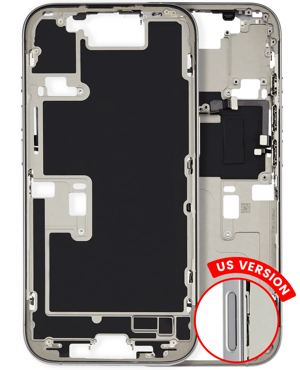 Mid Frame Housing W/ Small Parts For I Phone 16 Pro (Us Version) (Used Oem Pull: Grade A) (Natural Titanium)