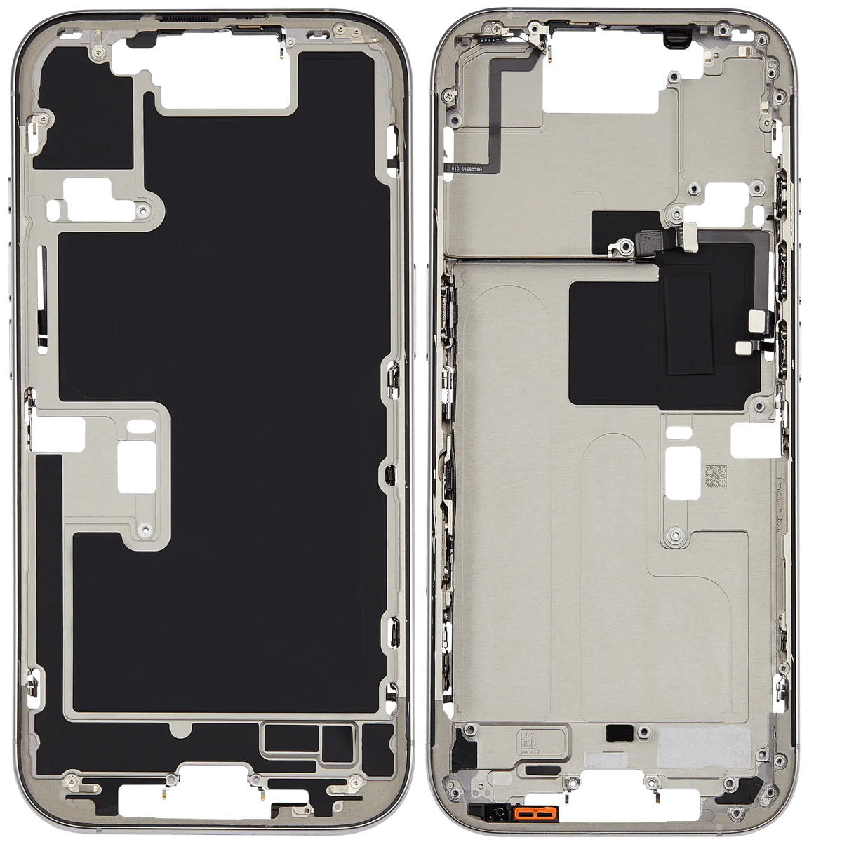 Mid Frame Housing W/ Small Parts For I Phone 16 Pro (Us Version) (Used Oem Pull: Grade A) (Natural Titanium)