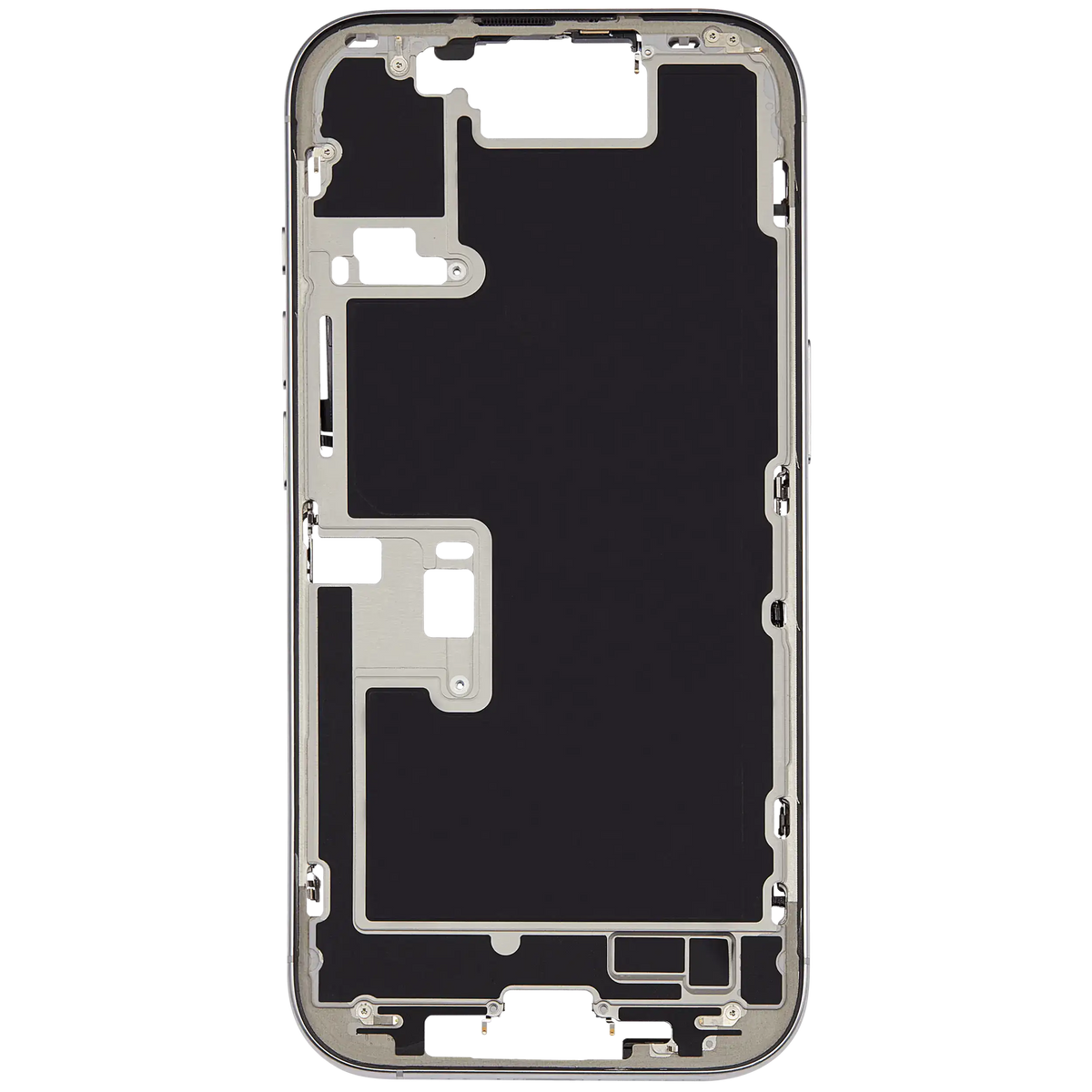 Mid Frame Housing W/ Small Parts For I Phone 16 Pro (Us Version) (Used Oem Pull: Grade A) (Natural Titanium)