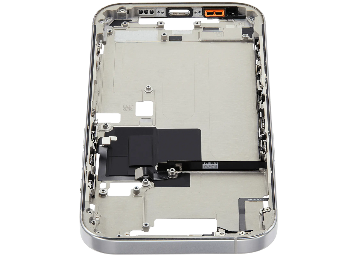 Mid Frame Housing W/ Small Parts For I Phone 16 Pro (Us Version) (Used Oem Pull: Grade A) (Natural Titanium)