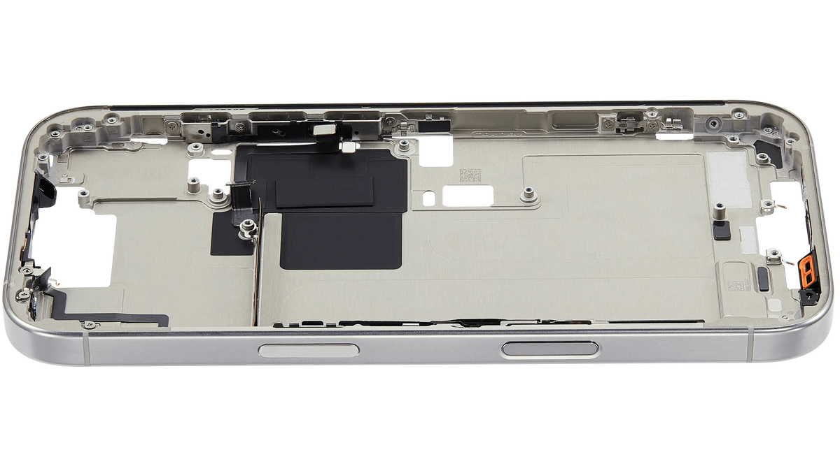 Mid Frame Housing W/ Small Parts For I Phone 16 Pro (Us Version) (Used Oem Pull: Grade A) (Natural Titanium)
