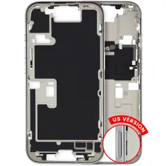 Mid Frame Housing W/ Small Parts For I Phone 16 Pro (Us Version) (Used Oem Pull: Grade A) (Natural Titanium)