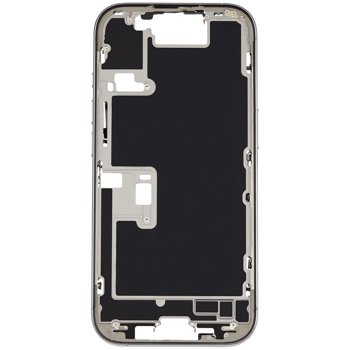 Mid Frame Housing W/ Small Parts For I Phone 16 Pro (Us Version) (Used Oem Pull: Grade A) (White Titanium)