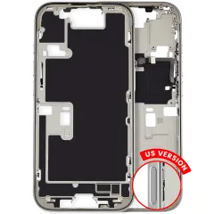 Mid Frame Housing W/ Small Parts For I Phone 16 Pro (Us Version) (Used Oem Pull: Grade A) (White Titanium)