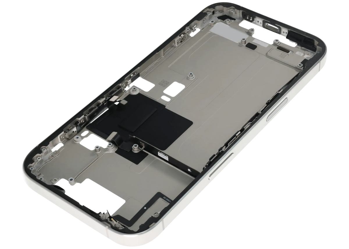 Mid Frame Housing W/ Small Parts For I Phone 16 Pro (Us Version) (Used Oem Pull: Grade B) (White Titanium)
