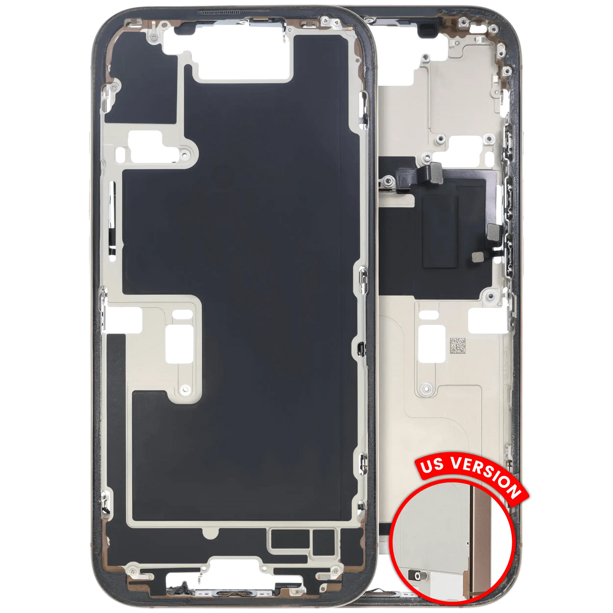 Mid Frame Housing W/ Small Parts For I Phone 16 Pro (Us Version) (Used Oem Pull: Grade C) (Desert Titanium)