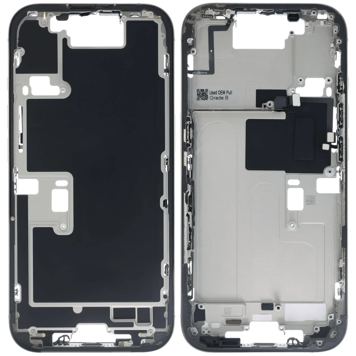 Mid Frame Housing W/ Small Parts For I Phone 16 Pro (Us Version) (Used Oem Pull: Grade C) (Natural Titanium)