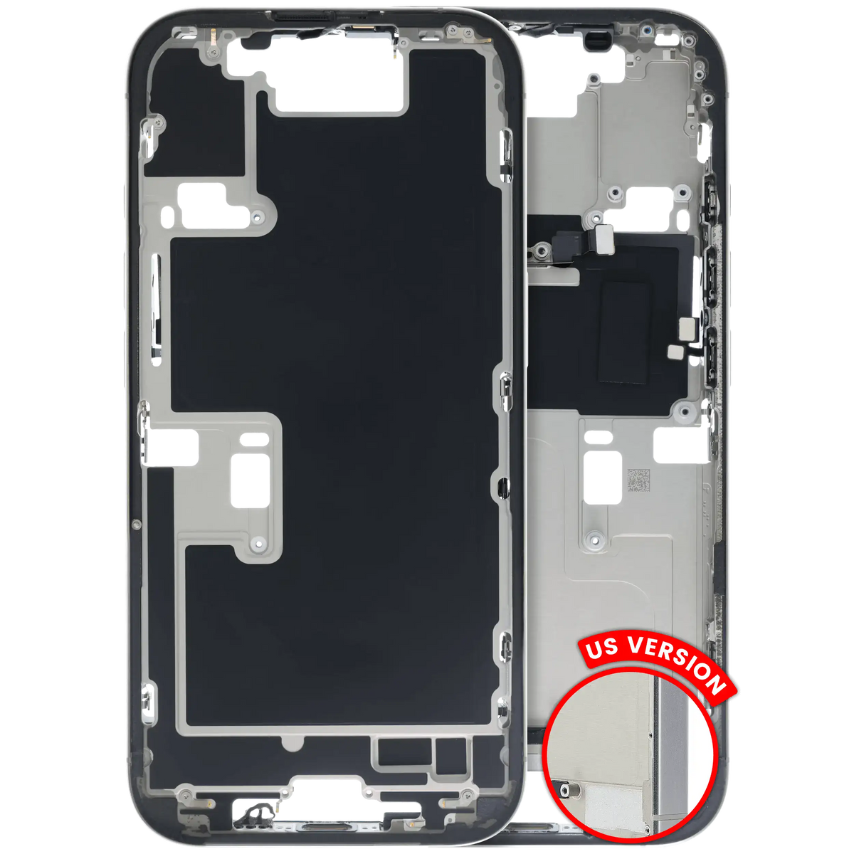 Mid Frame Housing W/ Small Parts For I Phone 16 Pro (Us Version) (Used Oem Pull: Grade C) (Natural Titanium)