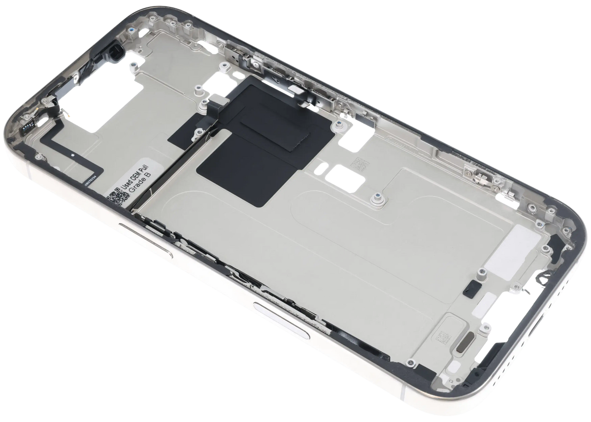 Mid Frame Housing W/ Small Parts For I Phone 16 Pro (Us Version) (Used Oem Pull: Grade C) (Natural Titanium)