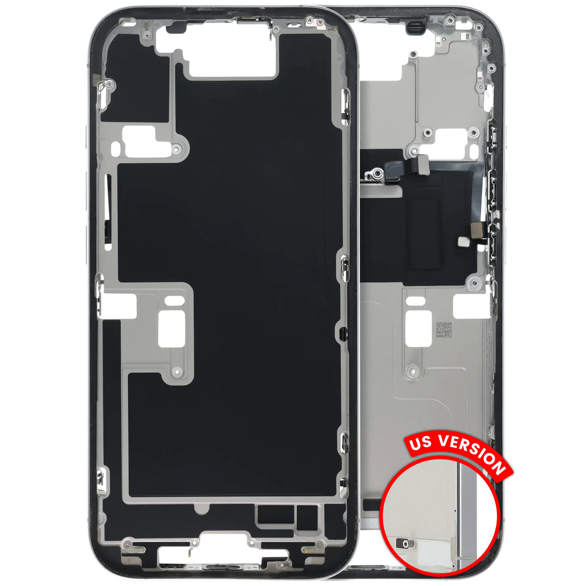Mid Frame Housing W/ Small Parts For I Phone 16 Pro (Us Version) (Used Oem Pull: Grade C) (White Titanium)