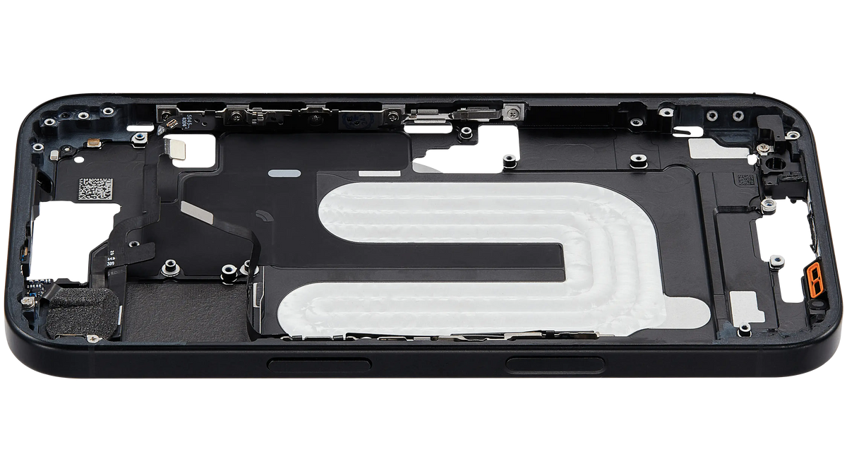 Mid Frame Housing W/ Small Parts For I Phone 16 (Us Version) (Used Oem Pull: Grade A) (Black)