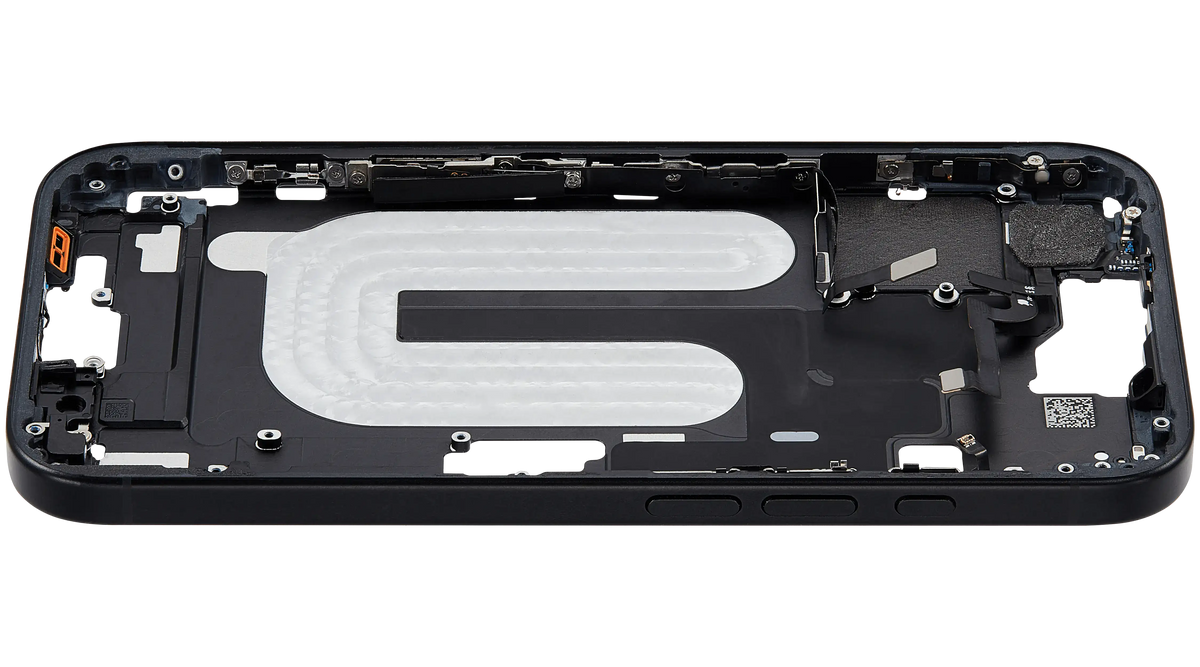 Mid Frame Housing W/ Small Parts For I Phone 16 (Us Version) (Used Oem Pull: Grade A) (Black)