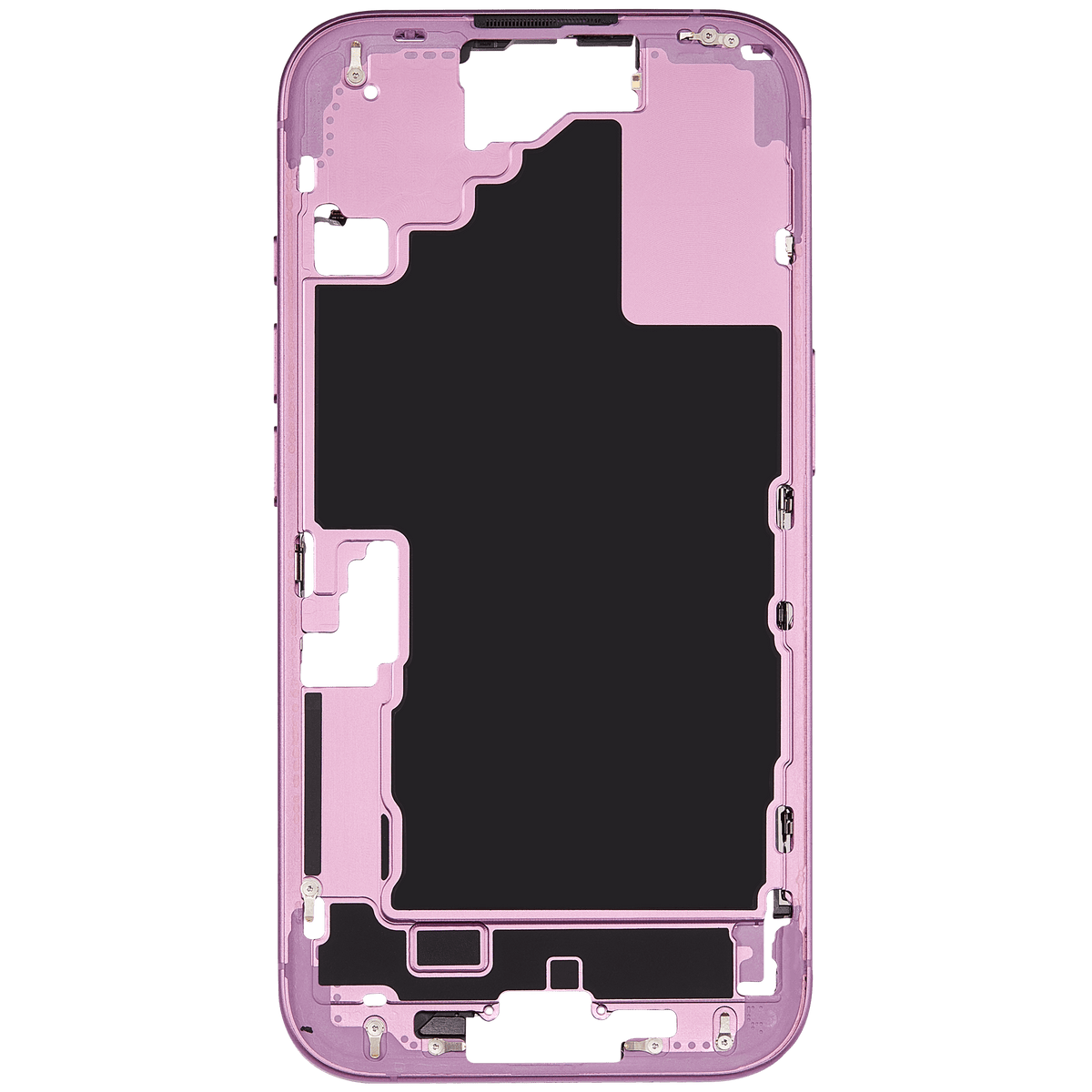 Mid Frame Housing W/ Small Parts For I Phone 16 (Us Version) (Used Oem Pull: Grade A) (Pink)