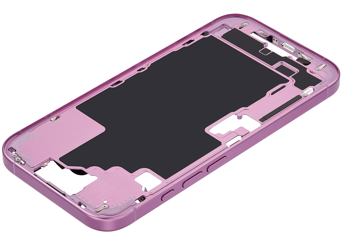 Mid Frame Housing W/ Small Parts For I Phone 16 (Us Version) (Used Oem Pull: Grade A) (Pink)