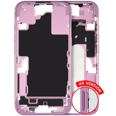 Mid Frame Housing W/ Small Parts For I Phone 16 (Us Version) (Used Oem Pull: Grade A) (Pink)