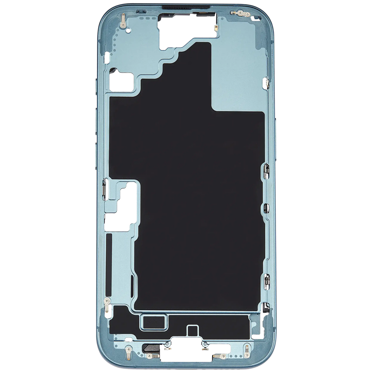 Mid Frame Housing W/ Small Parts For I Phone 16 (Us Version) (Used Oem Pull: Grade A) (Teal)