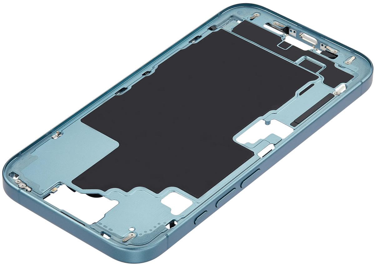 Mid Frame Housing W/ Small Parts For I Phone 16 (Us Version) (Used Oem Pull: Grade A) (Teal)