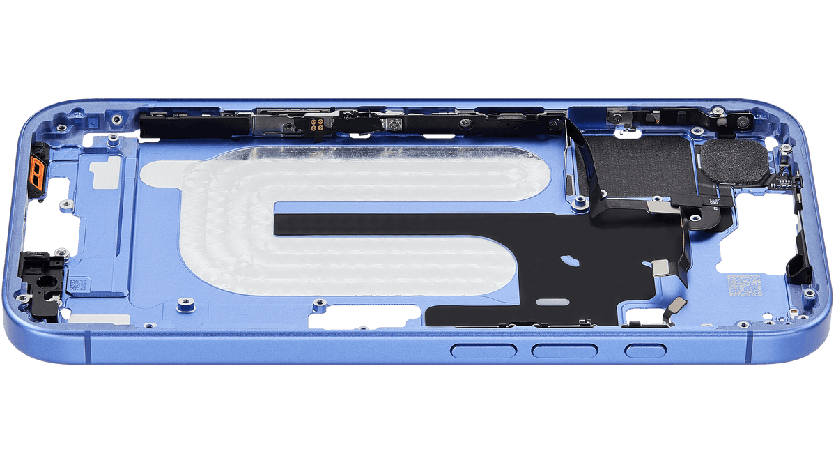 Mid Frame Housing W/ Small Parts For I Phone 16 (Us Version) (Used Oem Pull: Grade A) (Ultramarine)