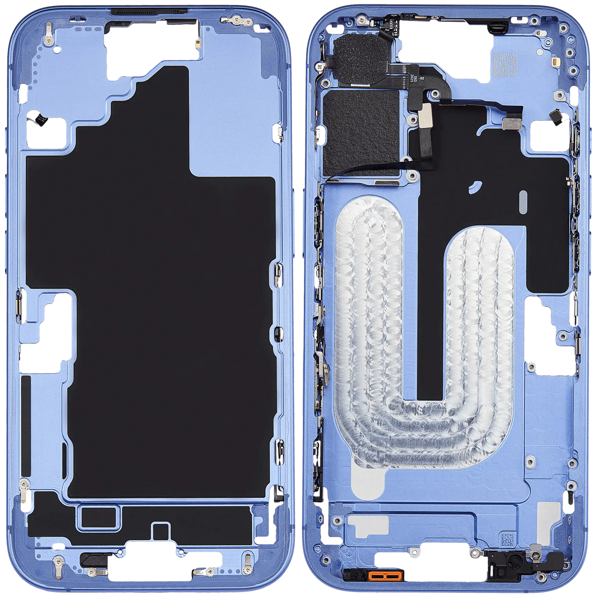 Mid Frame Housing W/ Small Parts For I Phone 16 (Us Version) (Used Oem Pull: Grade A) (Ultramarine)