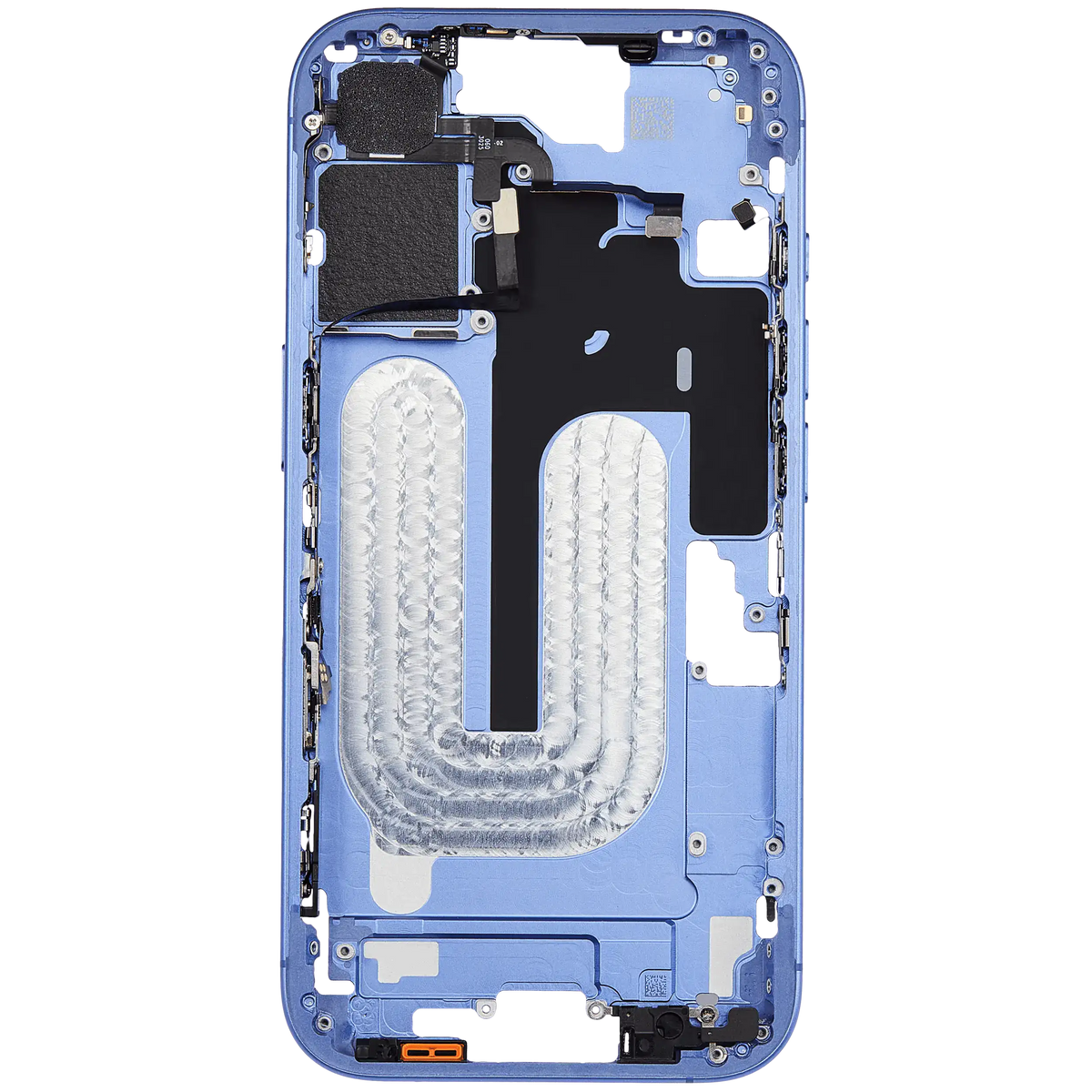 Mid Frame Housing W/ Small Parts For I Phone 16 (Us Version) (Used Oem Pull: Grade A) (Ultramarine)