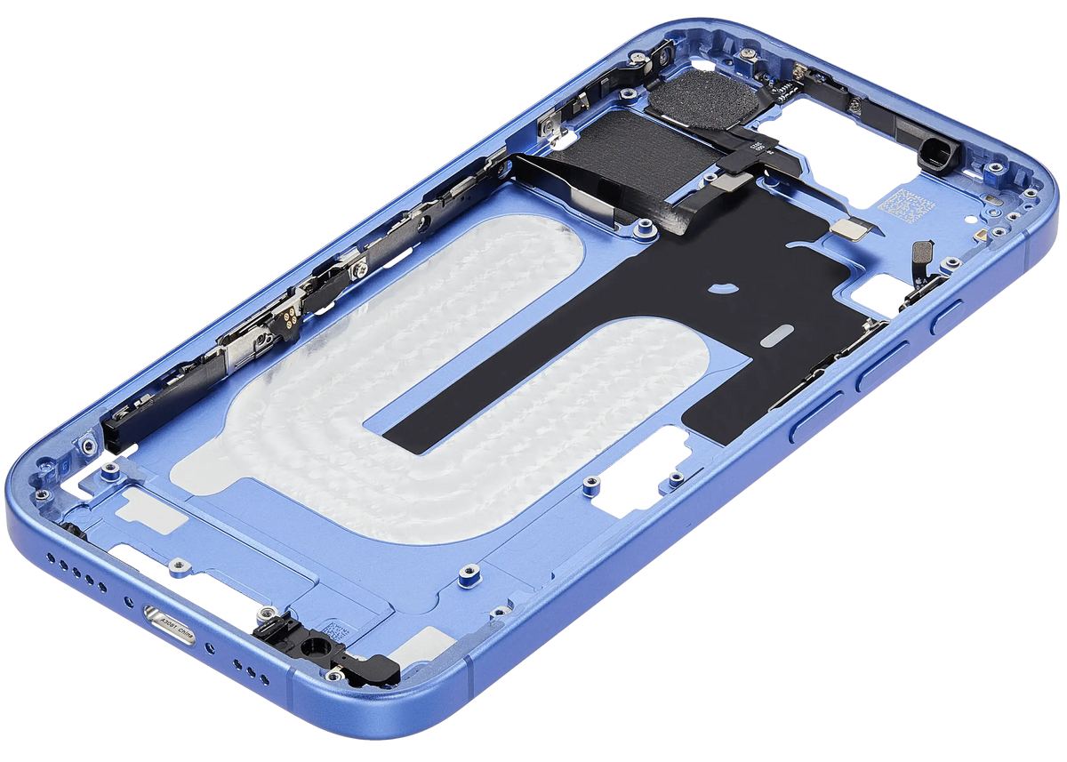 Mid Frame Housing W/ Small Parts For I Phone 16 (Us Version) (Used Oem Pull: Grade A) (Ultramarine)