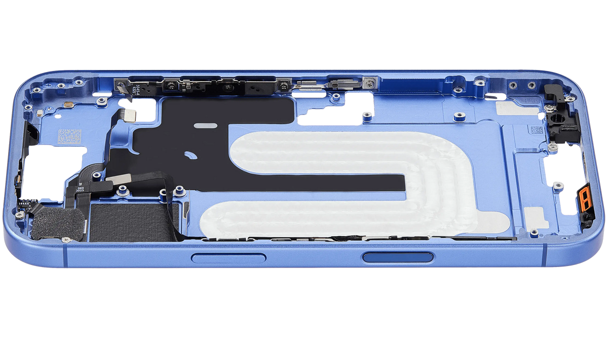 Mid Frame Housing W/ Small Parts For I Phone 16 (Us Version) (Used Oem Pull: Grade A) (Ultramarine)