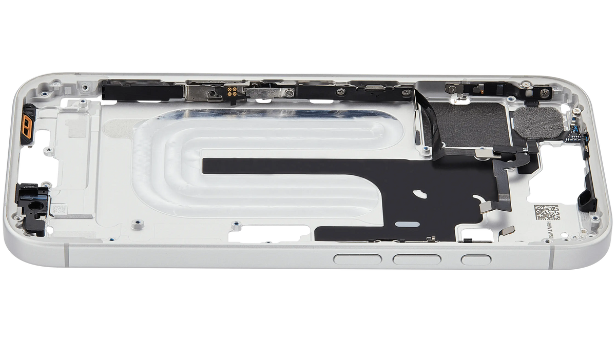 Mid Frame Housing W/ Small Parts For I Phone 16 (Us Version) (Used Oem Pull: Grade A) (White)