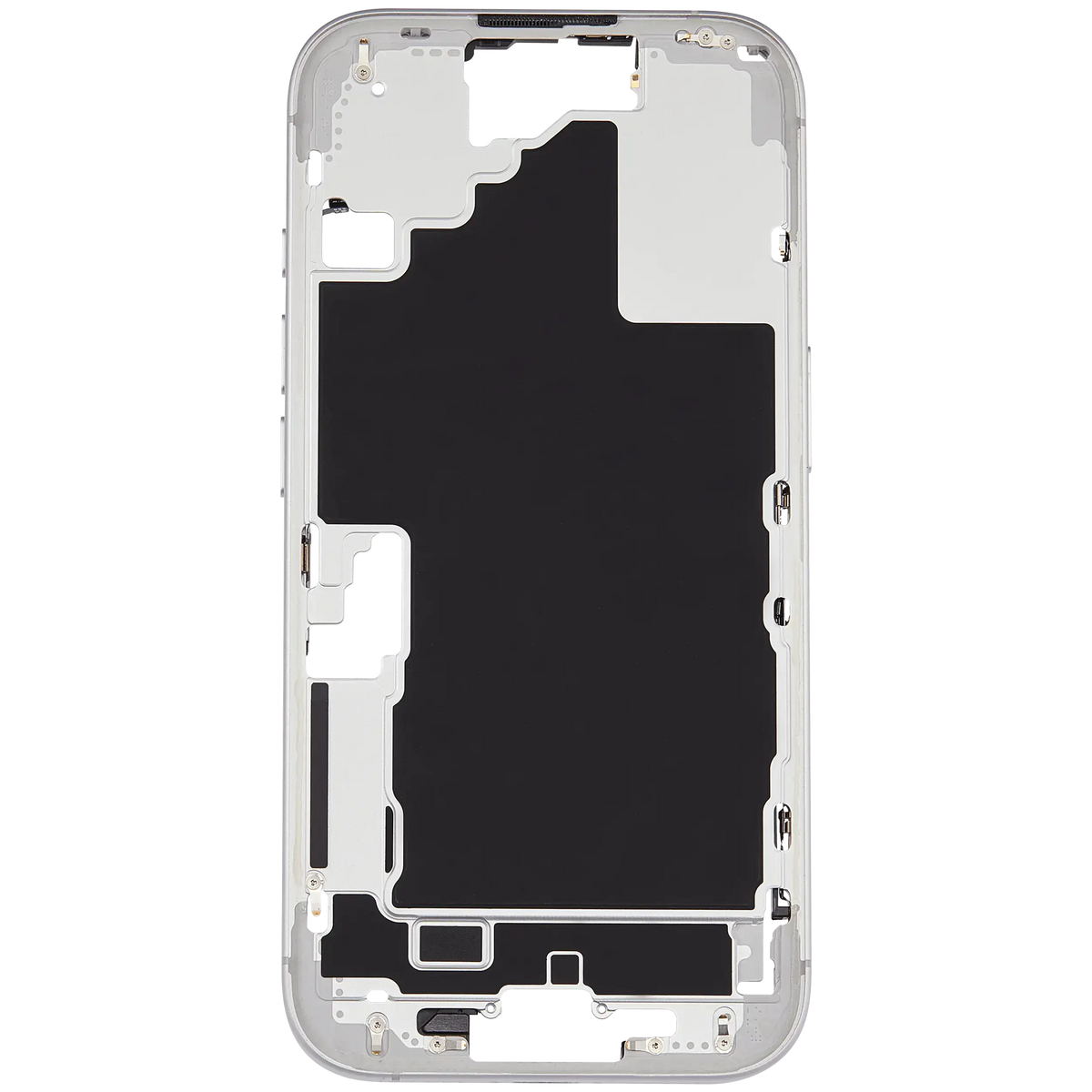 Mid Frame Housing W/ Small Parts For I Phone 16 (Us Version) (Used Oem Pull: Grade A) (White)