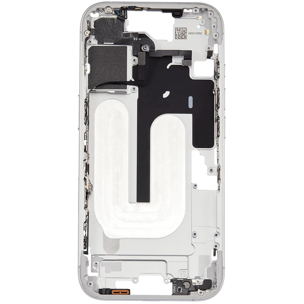 Mid Frame Housing W/ Small Parts For I Phone 16 (Us Version) (Used Oem Pull: Grade A) (White)