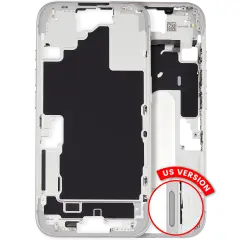 Mid Frame Housing W/ Small Parts For I Phone 16 (Us Version) (Used Oem Pull: Grade A) (White)
