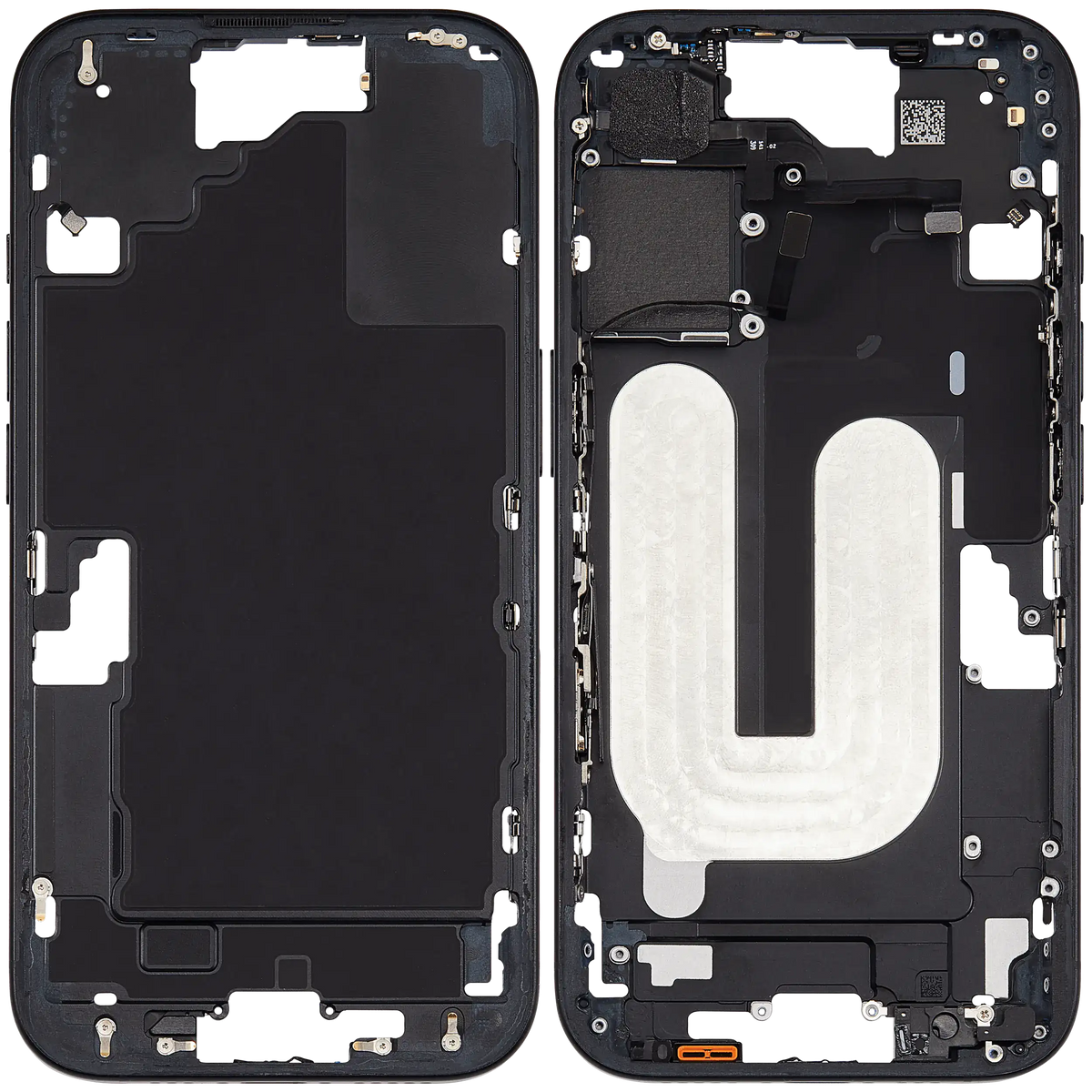 Mid Frame Housing W/ Small Parts For I Phone 16 (Us Version) (Used Oem Pull: Grade B) (Black)