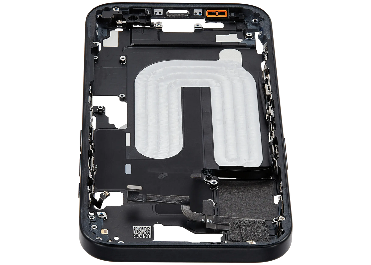 Mid Frame Housing W/ Small Parts For I Phone 16 (Us Version) (Used Oem Pull: Grade B) (Black)