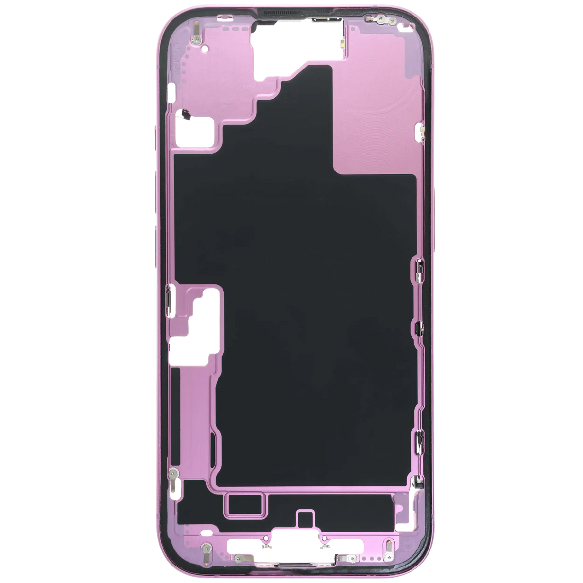 Mid Frame Housing W/ Small Parts For I Phone 16 (Us Version) (Used Oem Pull: Grade B) (Pink)