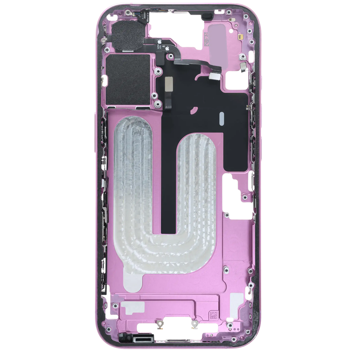 Mid Frame Housing W/ Small Parts For I Phone 16 (Us Version) (Used Oem Pull: Grade B) (Pink)