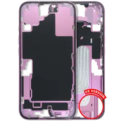 Mid Frame Housing W/ Small Parts For I Phone 16 (Us Version) (Used Oem Pull: Grade B) (Pink)