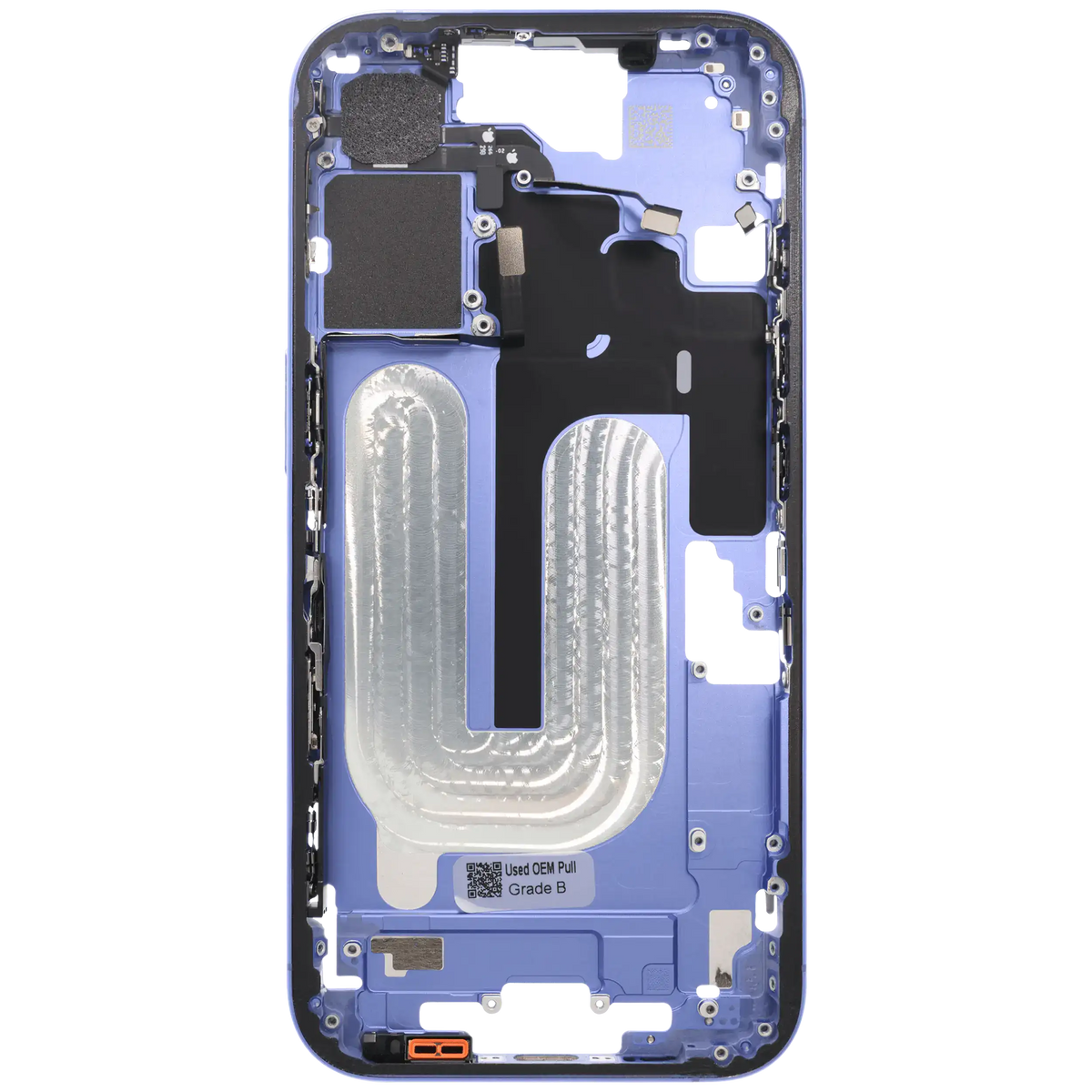 Mid Frame Housing W/ Small Parts For I Phone 16 (Us Version) (Used Oem Pull: Grade B) (Ultramarine)